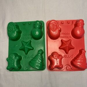 Vintage 1997 JELL-O Jello Jigglers Molds Christmas Holidays Set Of 2